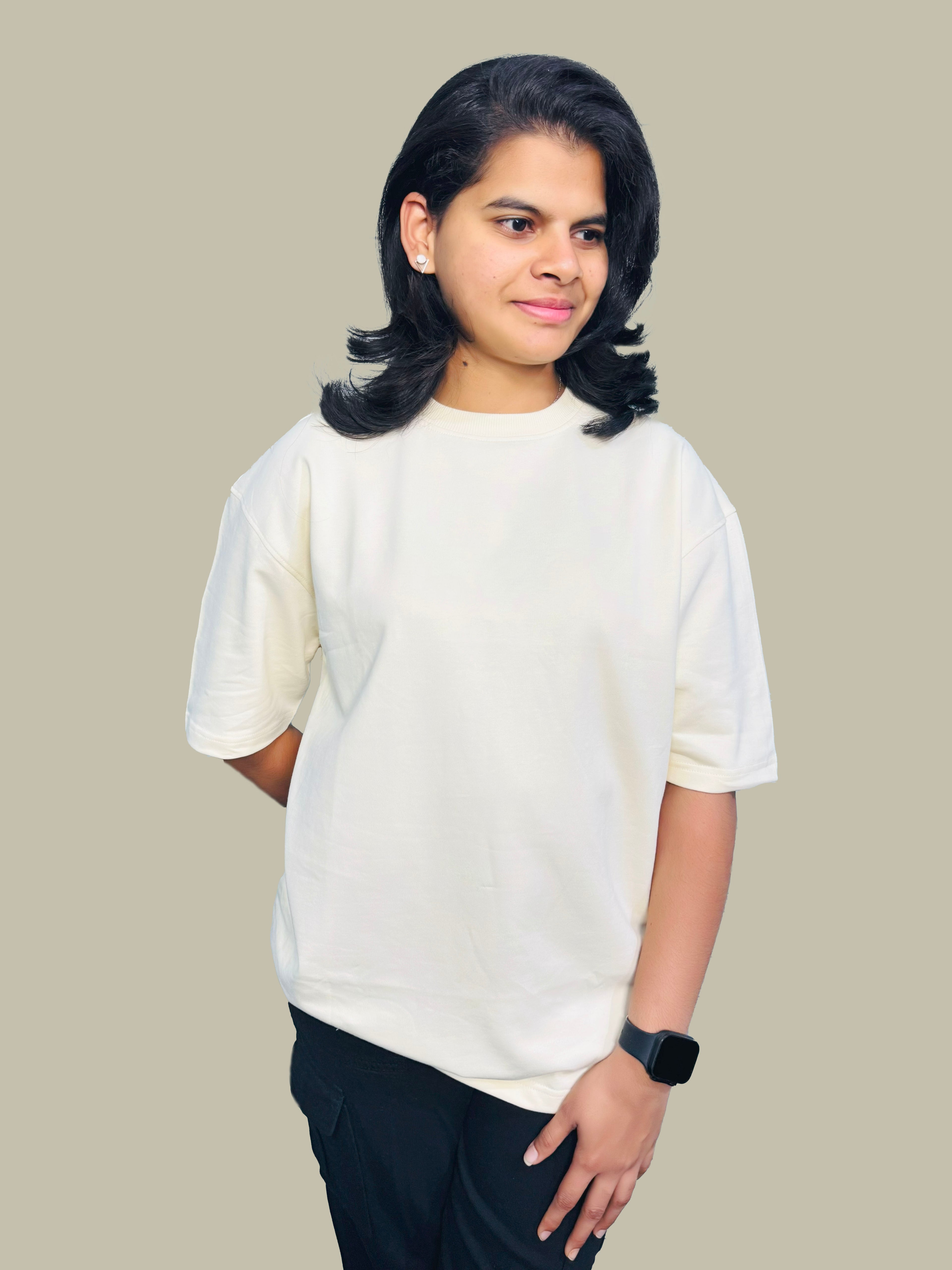 MRUVA's Oversized Fit - Beige