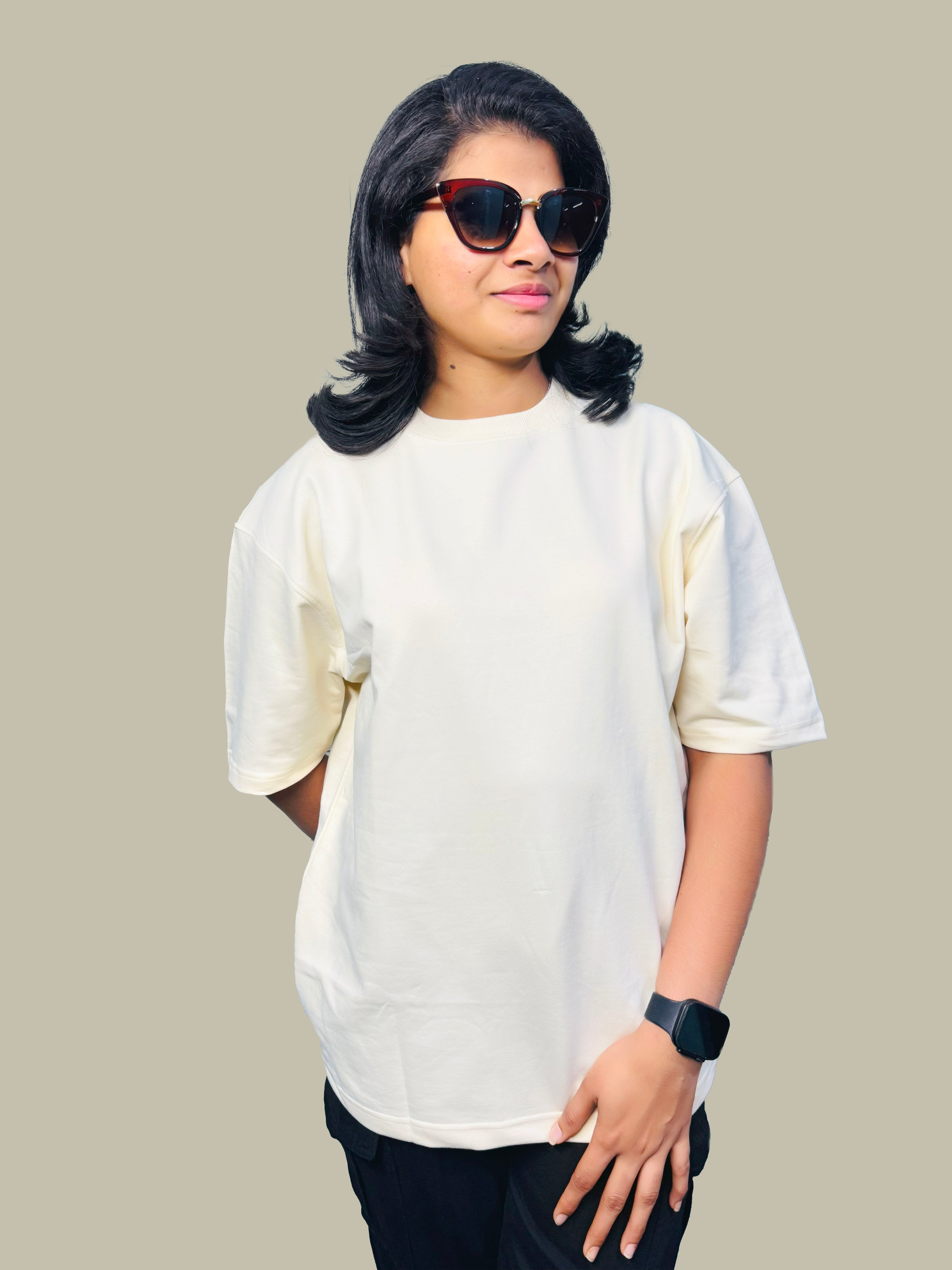 MRUVA's Oversized Fit - Beige