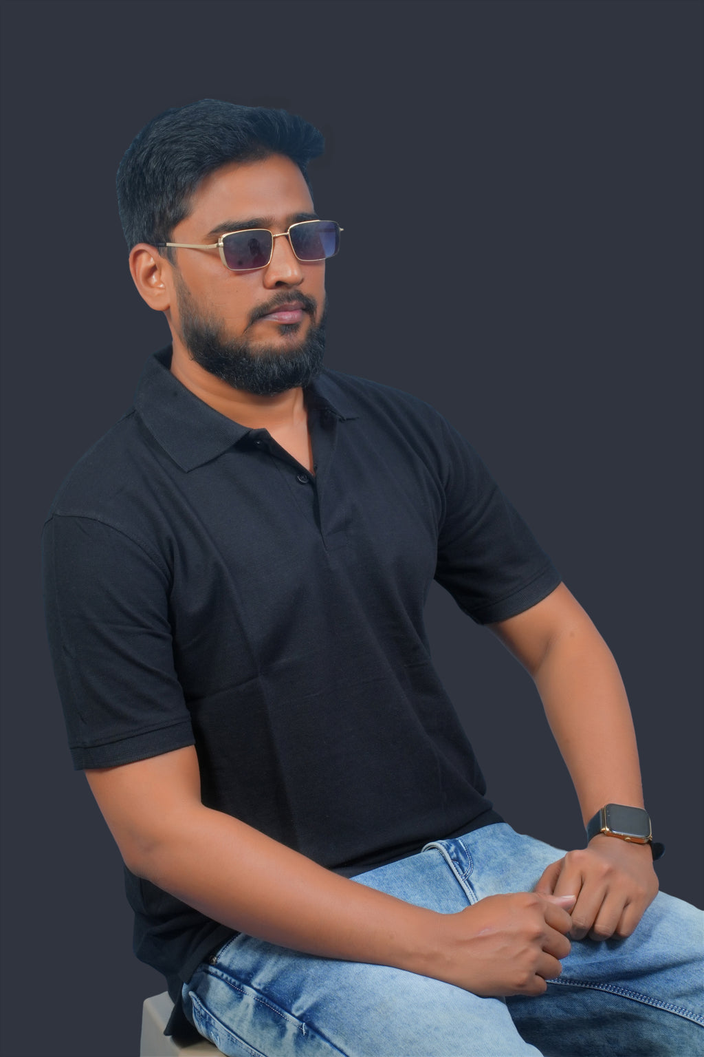 MRUVA's Polo Regular Fit - Black