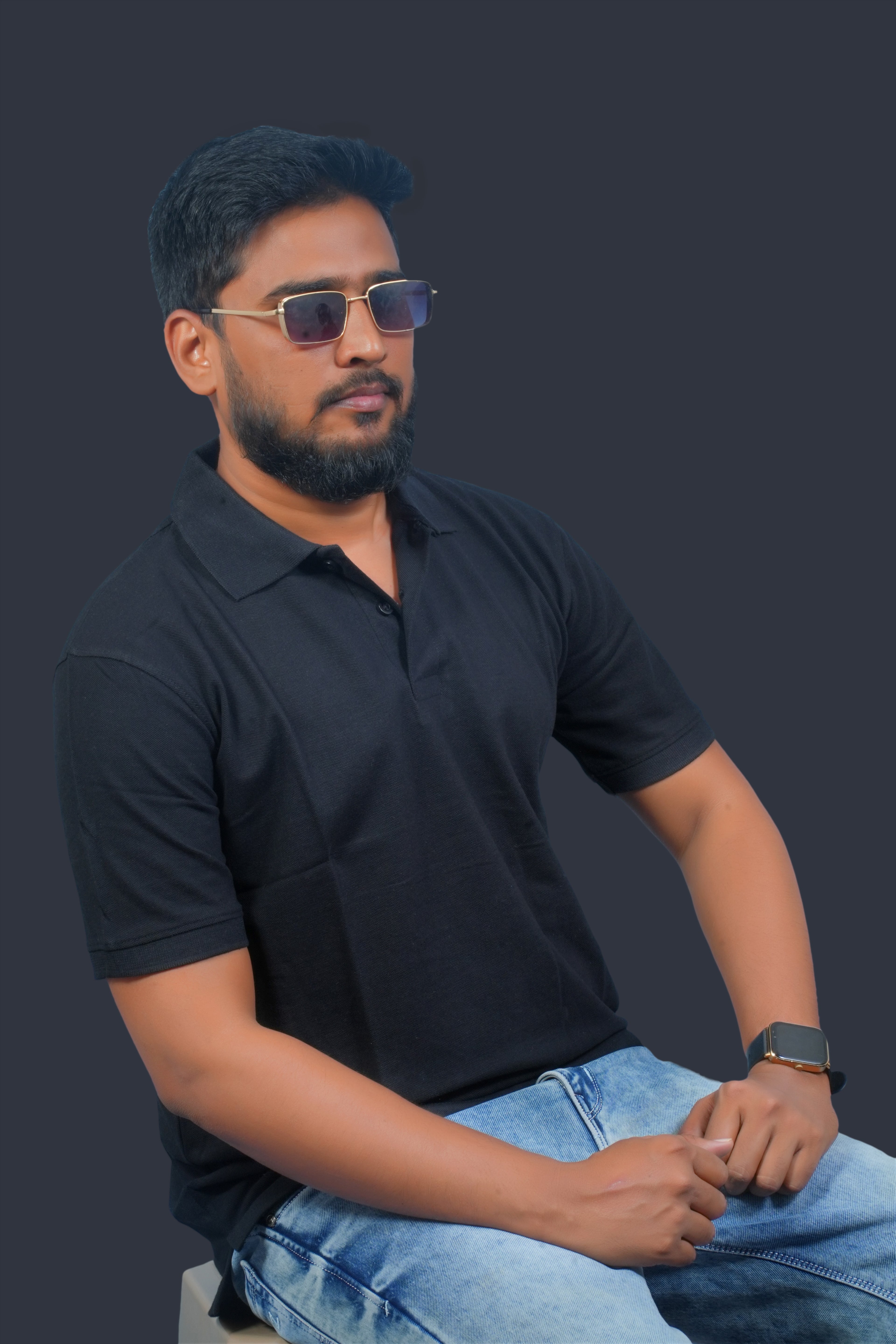 MRUVA's Polo Regular Fit - Black