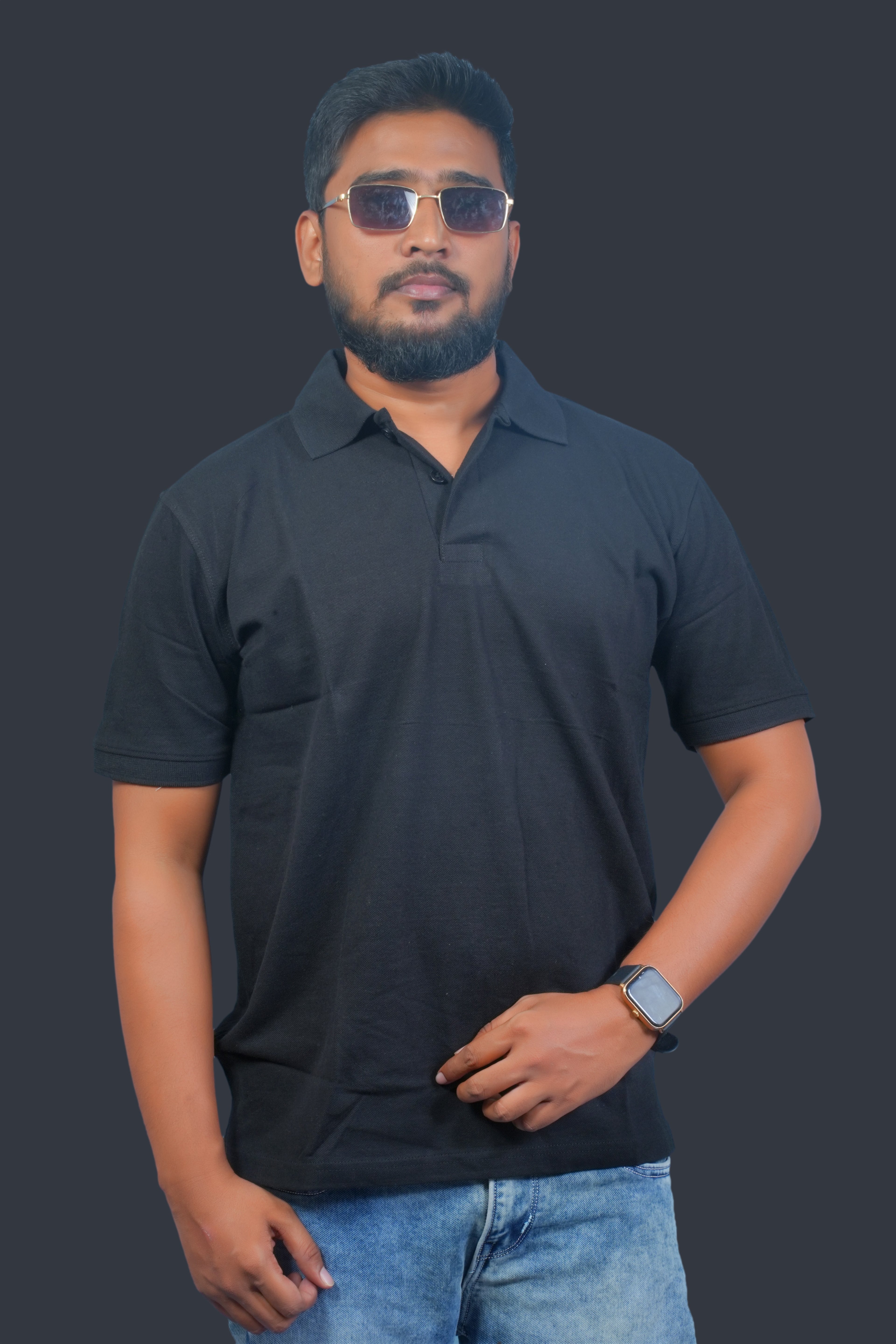 MRUVA's Polo Regular Fit - Black