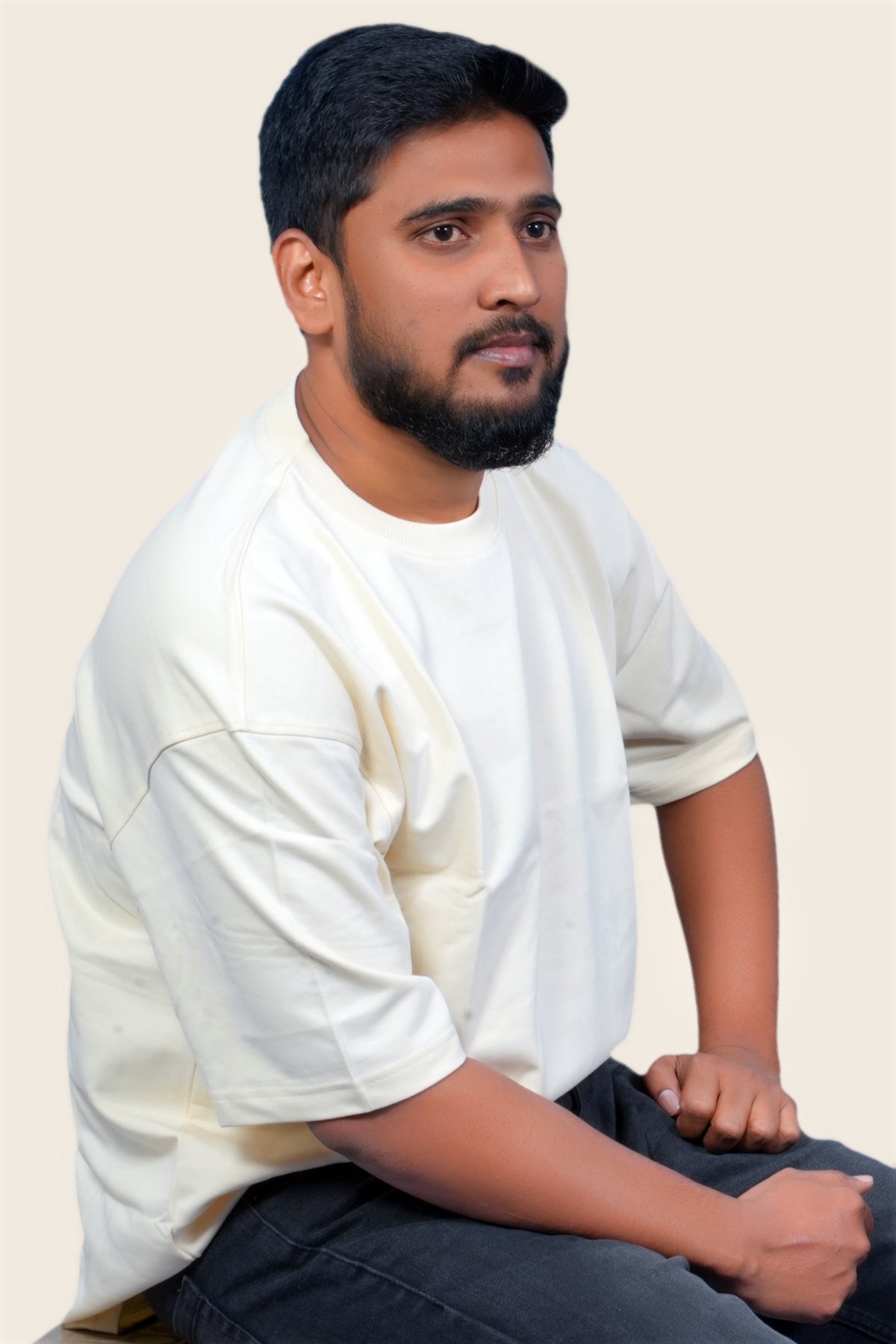 MRUVA's Oversized Fit - Beige