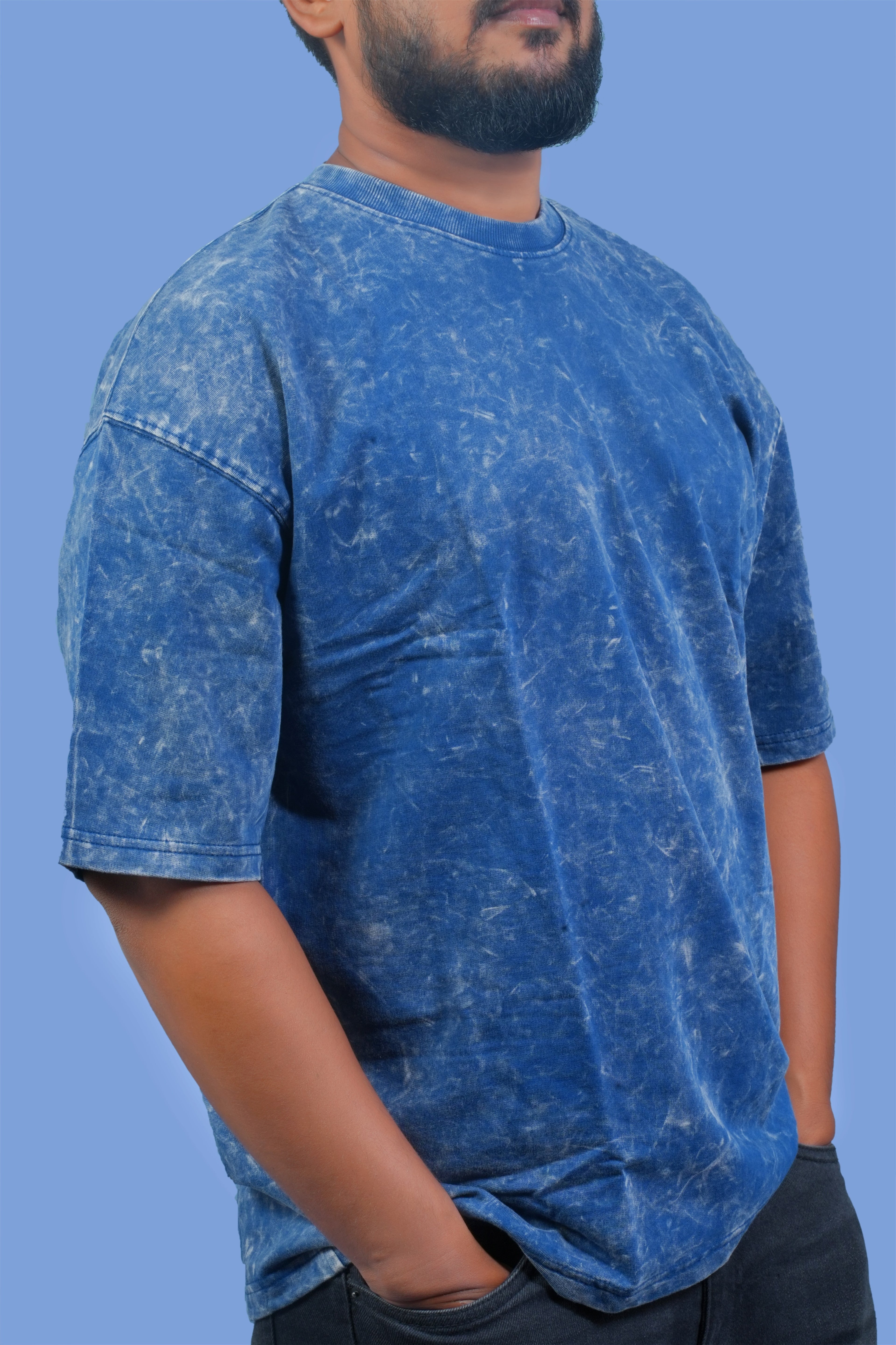 MRUVA's Acid Wash Oversized Fit - Blue