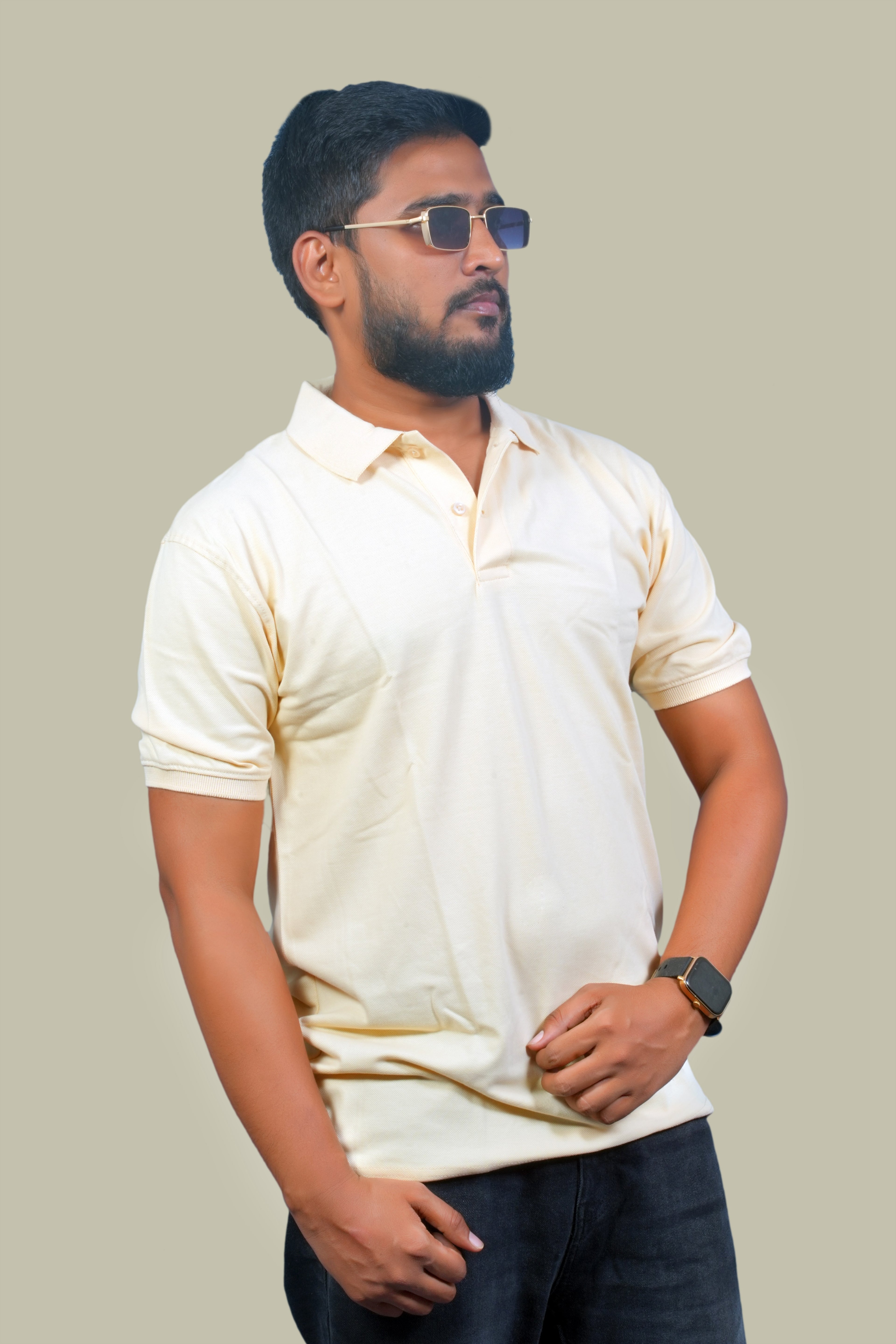 MRUVA's Polo Regular Fit - Beige