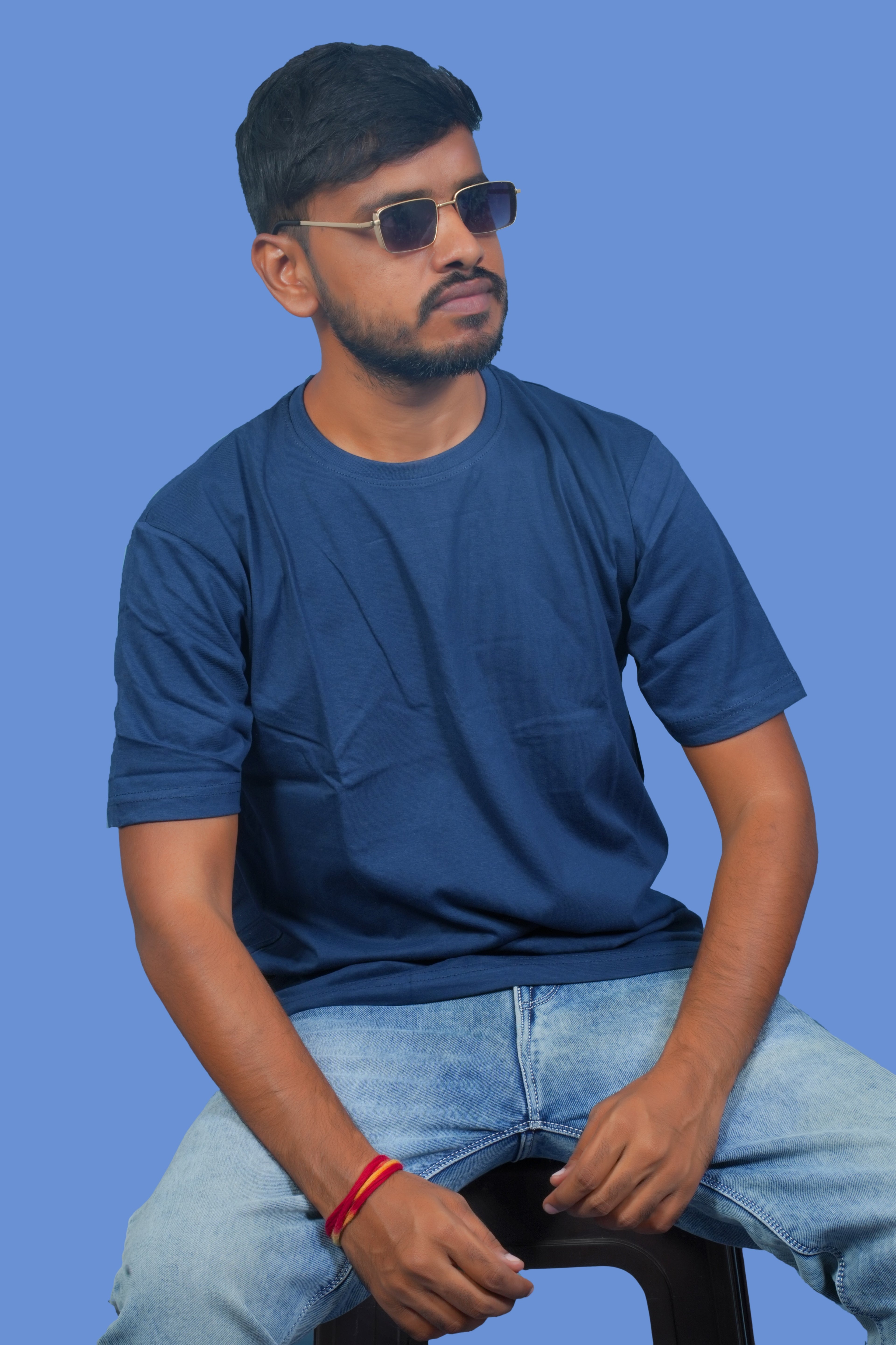 MRUVA's Regular Fit - Dark Blue
