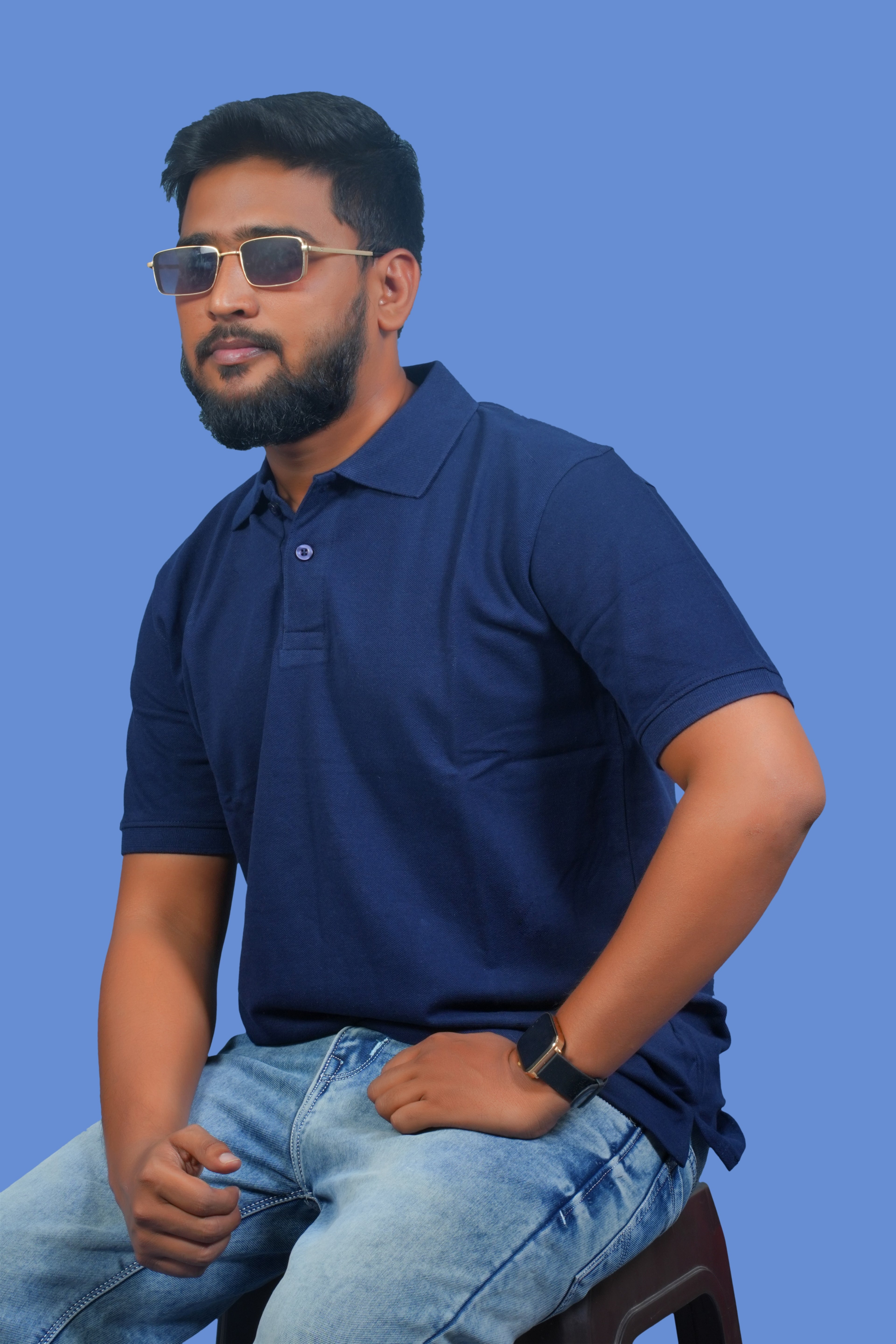 MRUVA's Polo Regular Fit - Blue