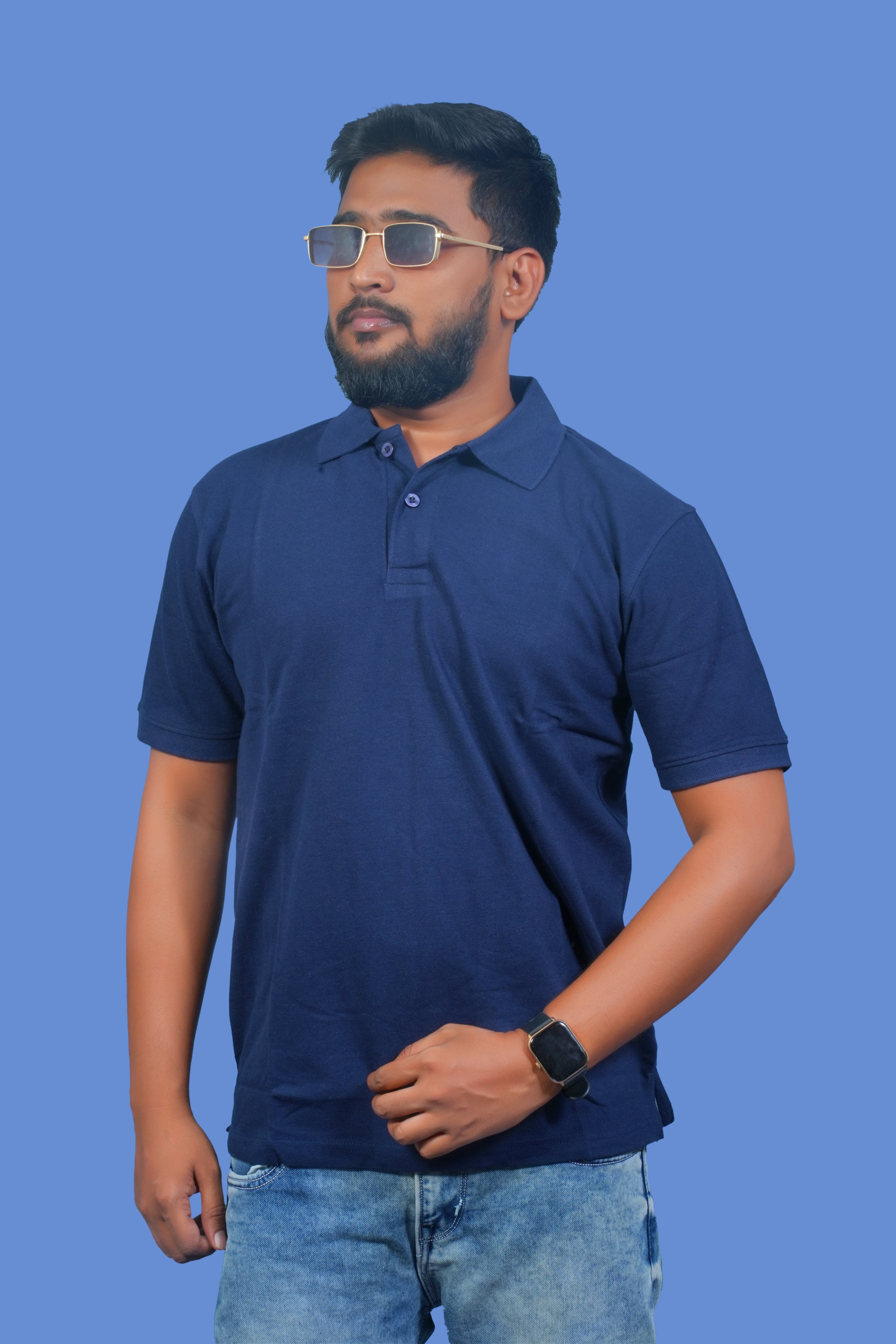 MRUVA's Polo Regular Fit - Blue