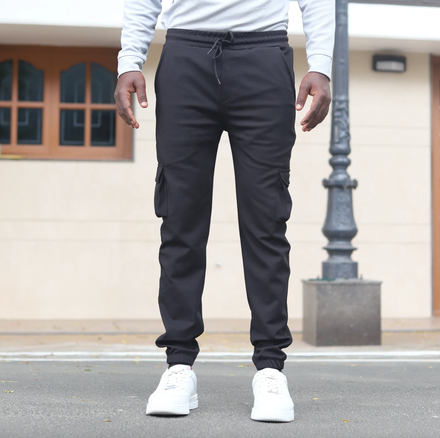 MRUVA's Cargo Track Pant - Black