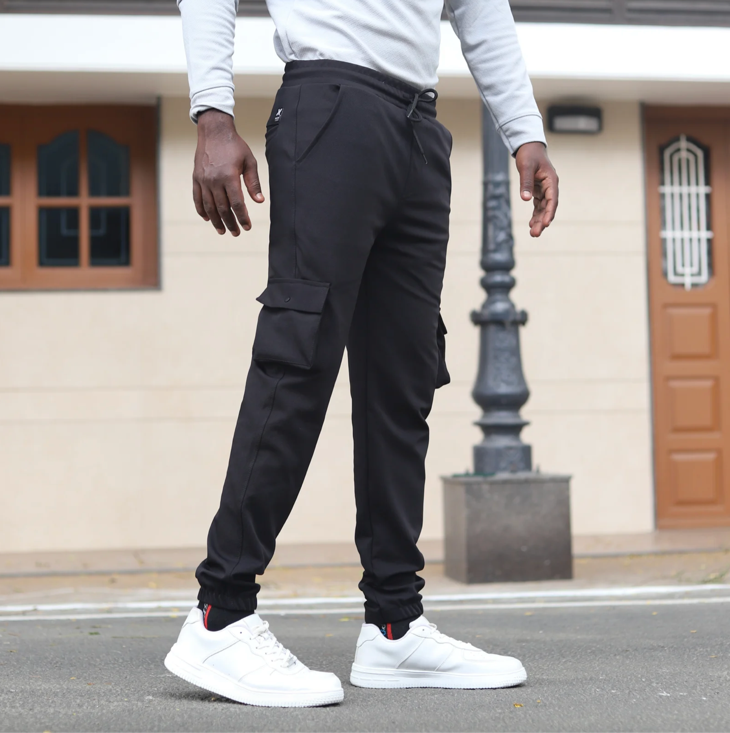 MRUVA's Cargo Track Pant - Black